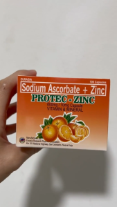 EURASIA PROTEC-ZINC Sodium Ascorbate + Zinc 600mg 10mg Capsule Vitamin C Mineral Supplement 100 Capsules Non-Acidic Vitamin C with Zinc for Daily Wellness Convenient Capsule Format Adult Use Food Supplement Bottle Pack for Everyday Routine Easy Intake