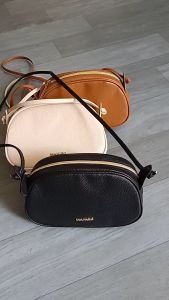MANGO Half Moon Shoulder Sling Bag (Black Nude Camel)