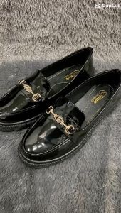 Sepatu Docmart Wanita terbaru Fashion Korean Style Import Premium Sepatu Loafers Sekolah Cewek Remaja Gesper Hitam Glosy Kasual Trendy Bisa Cod