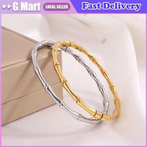 High End Instagram Style Bamboo Bracelet with Niche Opening Design High Rise Stainless Steel Bracelet