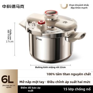 DUMIK | Nồi Áp Suất Titanium Chống Nổ Phù Hợp Với Bếp Gia Đình Nhỏ Bếp Gas & Bếp Điện