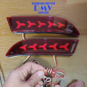 Mata Kucing Reflektor Lampu LED Bemper Belakang Model E Rush Terios All New Avanza Xenia