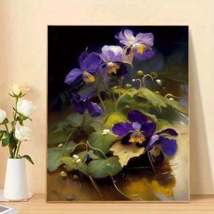 Kayou | Paint By Number Purple Floral Still Life Paint By Numbers Acrylic Paint on Frameless Canvas Home Decors Artcraft Diy Kits
