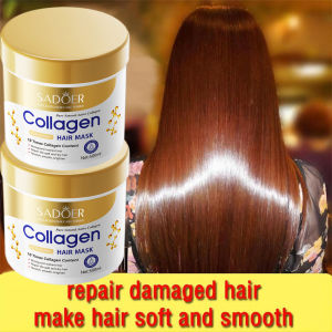 Collagen Hair Mask Smoothing Keratin Treatment Rambut Rusak dan Kering Rontok 500ml