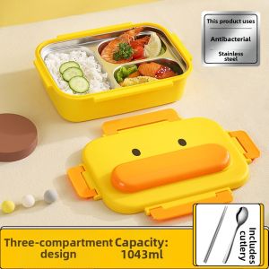 YOULUNMEI | Thermal Lunch Box for Students Food Grade 316 Stainless Steel 2 Compartments with Soup Bowl