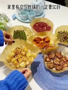 50pcs Kertas Alas Baking Air Fryer Kertas Penyerap Minyak Anti Lengket Sekali Pakai