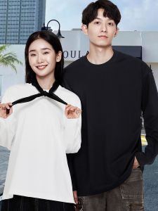 ฤดูใบไม้ร่วง ฤดูหนาว Pure ผ้าฝ้าย เสื้อยืดแขนยาว หลวม Fit Crewneck พรางหุ่น ผู้หญิง เสื้อชั้นใน หลากหลาย ผู้ชาย เสื้อสเว็ตเชิ้ต