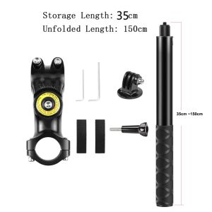 Motorcycle Bicycle Selfie Stick Mount Invisible Adjustment Selfie Stick Bicycle Monopod for GoPro DJI Insta360 Camera Accessory