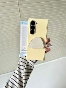 Yellow ZFold7 Foldable Screen Phone Case New Model Skin Feel Hard Shell ZFold6 ZFold5 ZFold4 Anti-Fall Luxury Protection Cover