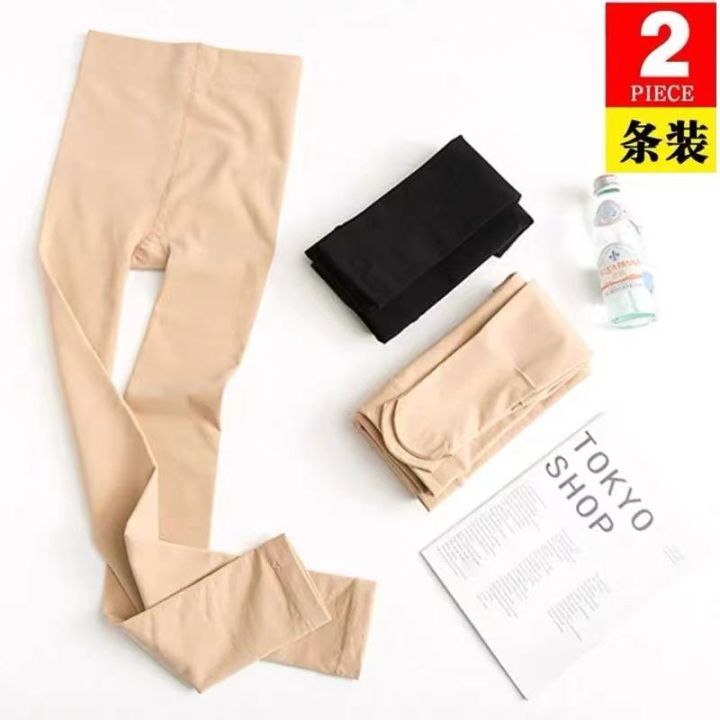 2023 new Spring and Autumn Mid-thick tight slimming flesh color leggings  skin color cropped pants socks leggings anti-hook socks