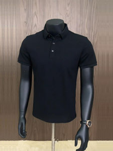 Áo Thun Nam Tay Ngắn Màu Đen Cổ Polo Sang Trọng Dáng Ôm Vừa Vặn Quần Áo Công Sở Mùa Hè Cho Thanh Thiếu Niên