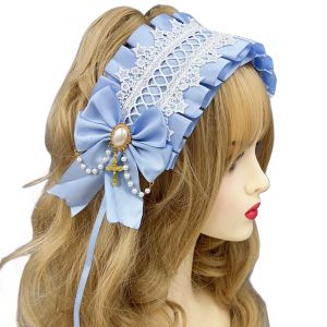 Phụ Kiện Tóc Lolita Gothic Black Butterfly Knot Cross Bridal Cosplay Halloween Tea Party Phụ Kiện Tóc Phong Cách Gothic Lolita