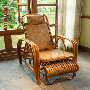 Deck Chair Rattan Chair Leisure Chair Real Wicker Lounger Household Backrest Elderly Snap Chair Balcony Rattan Canework