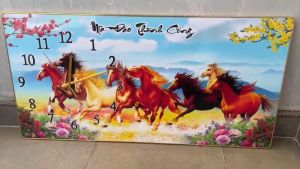 Tranh Đồng Hồ Treo Tường Tráng Gương Mã Đáo Thành Công GAM 267 ( tặng kèm đinh ba chân + pin )