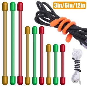 3ชิ้นเชือกผูกแบบบิดมายากลอเนกประสงค์ที่เก็บสายเคเบิลที่ใช้ซ้ำได้ในครัวขนาด 6/12 นิ้ว 3ชิ้น