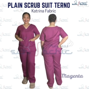 PSC Magenta Katrina Plain Scrub Suit Terno for Men & Women/ Canadian-Katrina/Medical nurse vet yay
