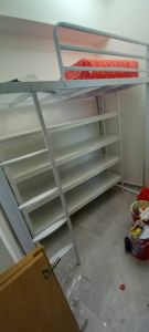 Loft bed with shelf customize for helper room/bomb shelter/unity/store room/helper room singapore