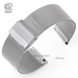 10/12/14/16/18/19/20/21/22/24mm 0.6MM Mesh Milanese Watch Strap Quick Release Stainless Steel Watchband Sport Bracelet Wristbelt