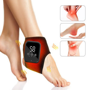 Portable Foot Ankle Massager with Hot Compress Vibratings Joint Protection Heating Strap USB Rechargeable Cordless Ankle Massager with Heat Ankle Heated Brace Wrap Warmer for Plantar Fasciitis