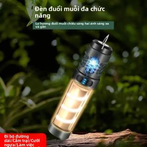Đèn LED Cầm Tay Cắm Trại Đèn Pin Đuổi Muỗi Có Chân Máy Đèn Ngoài Trời Chống Nước Có Móc Lều Và Chức Năng Diệt Muỗi