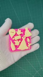 852# Wedding Dress Roses Balloons Silicone Mold DIY Hair Clips Hair Ties Resin Jewelry Mould Chocolate Dessert Decoration Mold