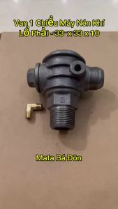 VAN 1 CHIỀU MÁY NÉN KHÍ LỔ PHẢI (TẶNG KÈM GÓC) - 33x33x10 GANG