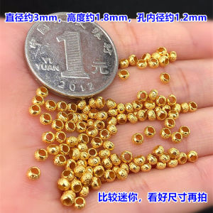 925 Sterling Silver Gold Plated Lotus Seed Beads round Bracelet Necklace Handmade DIY Woven Hand Cord Jewelry Accessories