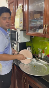 Cọ Rửa Bát Đầu Tròn Cao Cấp Bàn Chải Chà Nồi Chảo Tay Cầm Trong Suốt Sạch Sâu