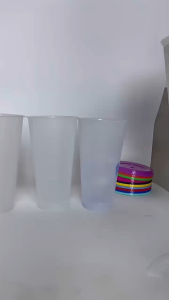 10Pcs Color Changing Cups Plastic Straw Ice Cup Large Capacity Cold Drinking Cup Fashion Water Bottle Party Travel Beverage Mug