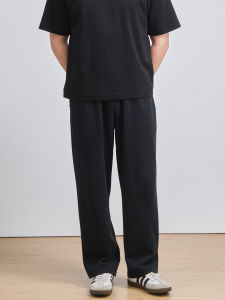 Quần Nỉ Nam Dáng Rộng Vừa Vặn Dài Mùa Xuân Hè Quần Dài Ống Đứng Thẳng Thon Gọn Cạp Cao Cotton Polyester Quần Thường Ngày