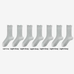 Miiow | Womens Mid-Calf Thin Breathable Socks Summer Anti-Odor Absorbent Non-Slip No-Show Lace Trim Mesh Cat Person Cotton Blend Socks