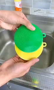 5pcs Silicone Dish Bowl Cleaning Brush Silicone Dish/Pot/Plate Sponge Kitchen Household Cleaner Washing