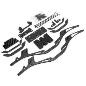 Carbon Fiber LCG Crawler Chassis Cheater Rigs Builders Kit with Bull Bar Delrin Skid Plate SOA Mount for SCX10 II Element Enduro