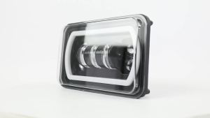 HAOLIDE 1pc Black Motorcycle DRL Lamp 4X6 LED Headlight For Honda XR250 XR400 Suzuki DRZ Accessories Rectangular Light off-road