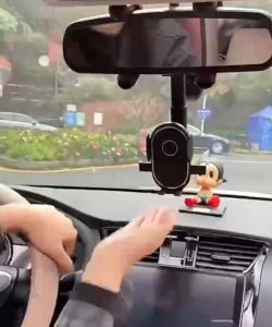 360° หมุนคลิปโทรศัพท์มือถือ สูงสำหรับรถกระจกมองหลัง, สนับสนุนเพื่อถือที่วางโทรศัพรถ