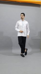 Baju Koko Putih Pria Lengan Panjang Dewasa Kemko Bordir Muslim Kemeja Taqwa Toyobo FD M L XL XXL