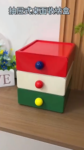 Ins Dopamine Storage Box Stackable Desktop Drawer High Capacity Organizer Laci Meja Bekas Simpanan DIY Mix Match