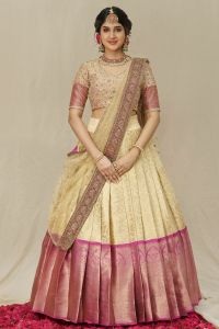 ( READY STOCK) NEW ARRIVAL WEDDING HALF SAREE  LEHENGA IN TREND( (ETA:- 5 DAYS)