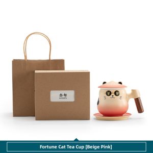 SANXUN | Lucky Cat Ceramic Tea Infuser Mug