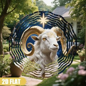 2D 1PC Golden Starry Sky Wind Chime 10"x10" Dual-Sided 360° Rotating Art for Garden Home Decor Christmas Gift