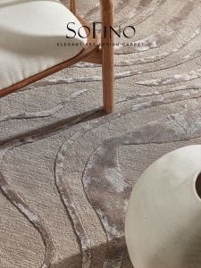 SoFINO | Elegant Vintage Style Brown Beige Wool Silk Handmade Carpet