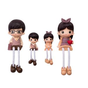 Quà Tặng Trang Trí Tường Phòng Khách Hoạt Hình Giotto Giotto Four-Member Family Creative Decorative Figurine Trang Trí Nhà