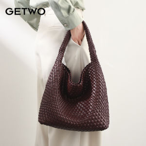 Fran Rabbit | 2026 New Handcrafted Large Capacity Tote Bag Underarm Bag Bucket Bag Mother Bag Leather Weaving Style Urban Simple Pure Color