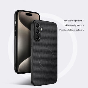 Magnetic Phone Case For Samsung A56 A73 A57 A32 A15 A17 A13 A16 A37 A05 A55 A54 A35 A52 A34 A53 A12 A34 Cover Funda Carbon Fiber