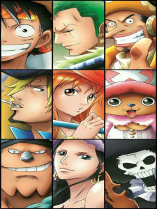 Bandai | Oil Painting Anime One Piece Straw Hat Crew Luffy Zoro Nami Modern Wall Decor for Living Room Bedroom Perfect Gift No Frame