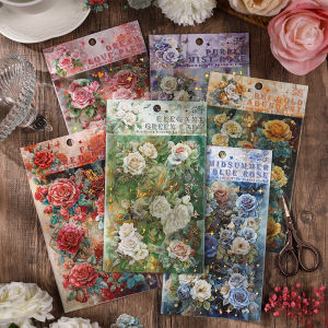 Stickers Punk | Vintage Waterproof Transparent Floral Pet Gold Foil Self-adhesive Stickers