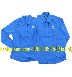 Áo sơ mi công đoàn dài tay màu xanh da trời
