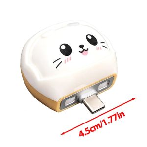 Type-C Male Plug Direct-Connect Automatic Disconnection Cute Whimsical Cartoon Kitten-Themed Case Smart Charging Protection