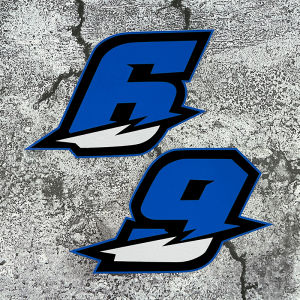 1PC Blue Arabic Numerals Motorcycle Stickers Waterproof for Motorbike Fuel Tank DIY Racing Helmet Scooter Fairing Vinyl Decals