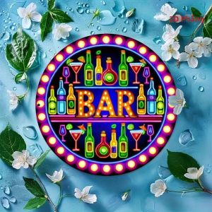 CIFbuy | Biển Hiệu Nhôm Neon Cổ Điển 2D Phẳng Trang Trí Tường Cho Nhà Hàng Sân Trong Nhà Ngoài Trời Biển Kim Loại Của CIFBUY